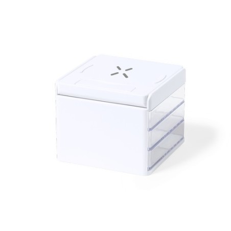 Chargeur Organisateur Personnalisé Idéal pour Bureau - Macky Couleurs : blanc objet promotionnel éco-responsable