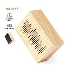 Enceinte Éco-responsable Solaire Personnalisée Laurens FSC Matières : bambou