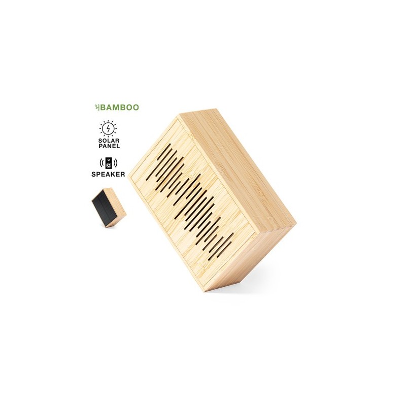 Enceinte Éco-responsable Solaire Personnalisée Laurens FSC Matières : bambou