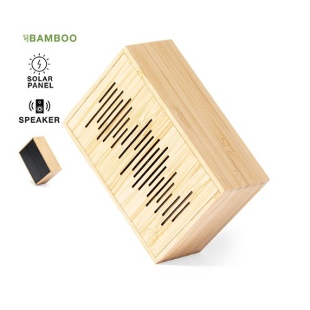 Enceinte Éco-responsable Solaire Personnalisée Laurens FSC Matières : bambou