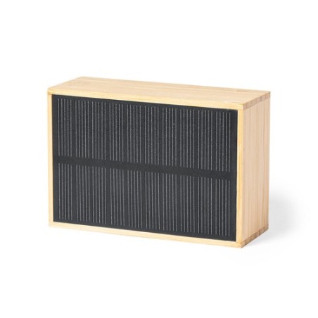 Enceinte Éco-responsable Solaire Personnalisée Laurens FSC Matières : bambou cadeau entreprise pas cher