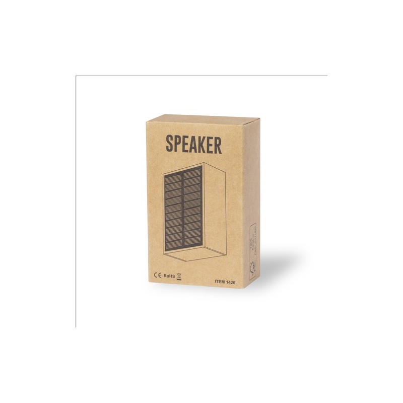 Enceinte Éco-responsable Solaire Personnalisée Laurens FSC Matières : bambou impression haute définition