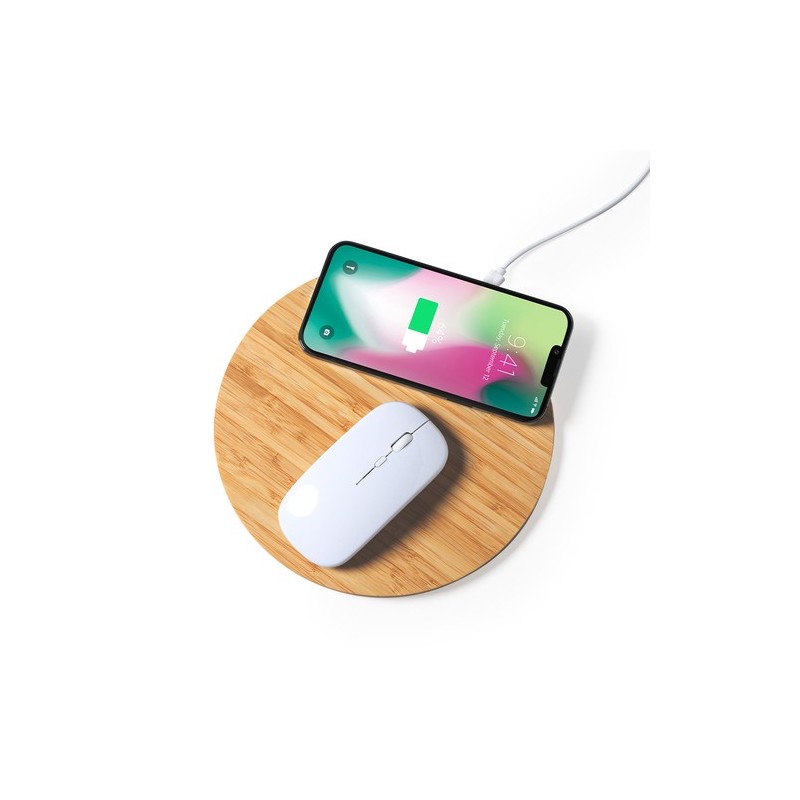 Tapis Souris Éco-responsable et Multifonction Bistol Chargeur Matières : bambou goodies publicitaire événementiel