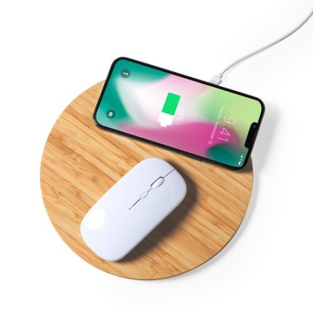 Tapis Souris Éco-responsable et Multifonction Bistol Chargeur Matières : bambou goodies publicitaire événementiel