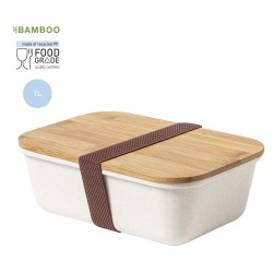Boîte à déjeuner Personnalisée Éco-responsable - Thadan Matières : bambou Couleurs : naturel 2