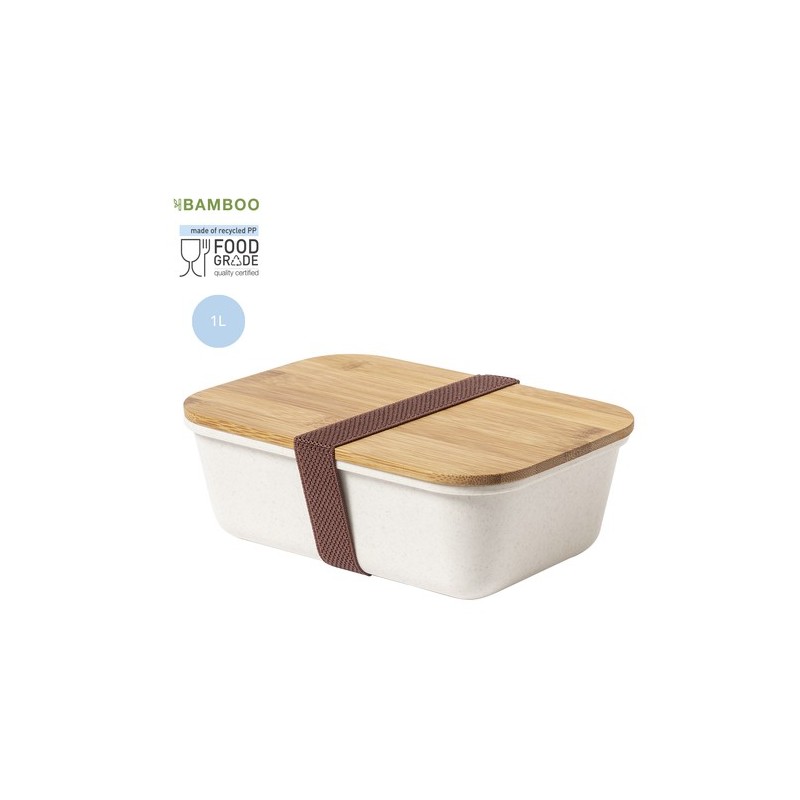 Boîte à déjeuner Personnalisée Éco-responsable - Thadan Matières : bambou Couleurs : naturel goodies publicitaire événementiel