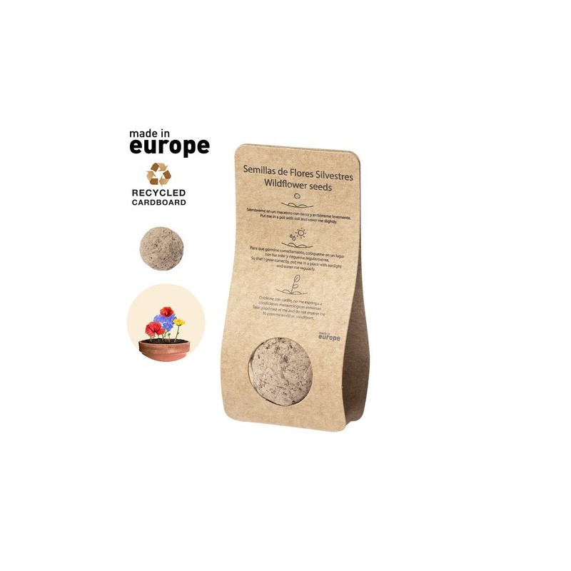 Bonbon Éco-responsable aux Graines Fleurs Sauvages Personnalisé Mussox pas cher Matières : carton recyclé