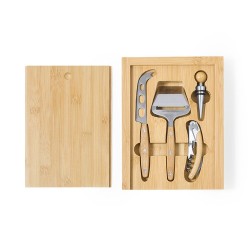 Coffret Cadeau Personnalisé Économique de Vin et Fromages Hiblux Matières : bambou 2