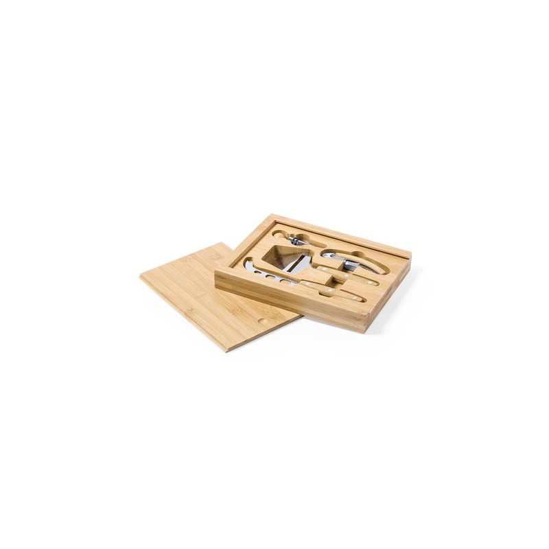 Coffret Cadeau Personnalisé Économique de Vin et Fromages Hiblux Matières : bambou impression haute définition