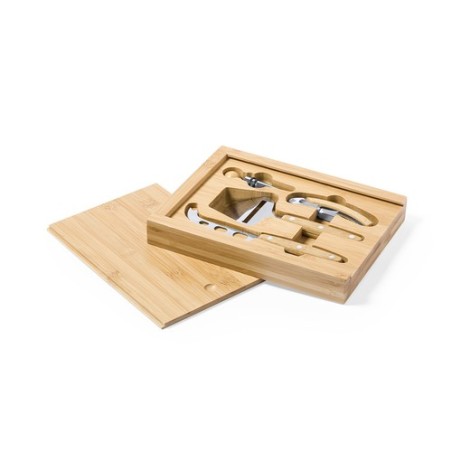Coffret Cadeau Personnalisé Économique de Vin et Fromages Hiblux Matières : bambou impression haute définition