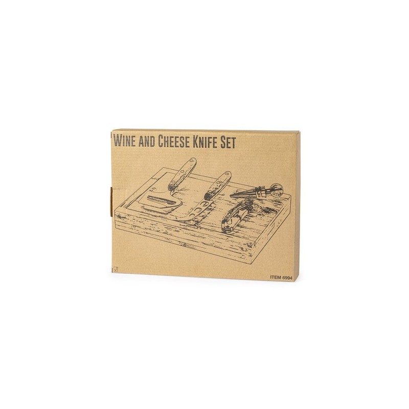 Coffret Cadeau Personnalisé Économique de Vin et Fromages Hiblux Matières : bambou marquage laser ultra précis