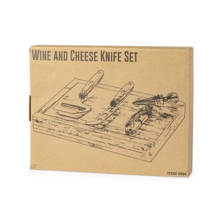 Coffret Cadeau Personnalisé Économique de Vin et Fromages Hiblux Matières : bambou marquage laser ultra précis
