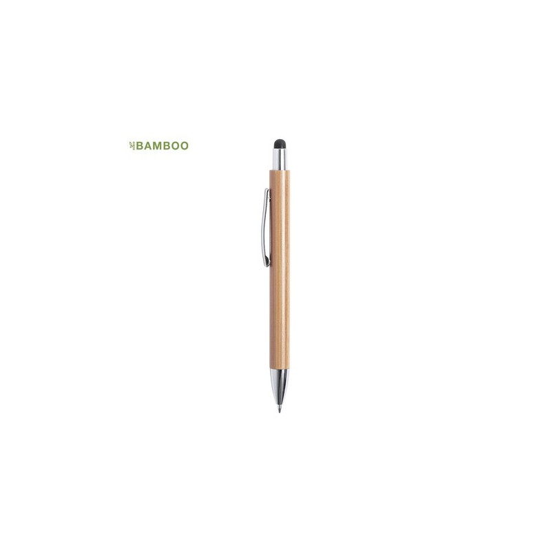 Stylet Bille Personnalisé Multifonction - Zharu Matières : bambou Couleurs : noir personnalisable avec votre logo