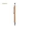 Stylet Bille Personnalisé Multifonction - Zharu Matières : bambou Couleurs : noir personnalisable avec votre logo