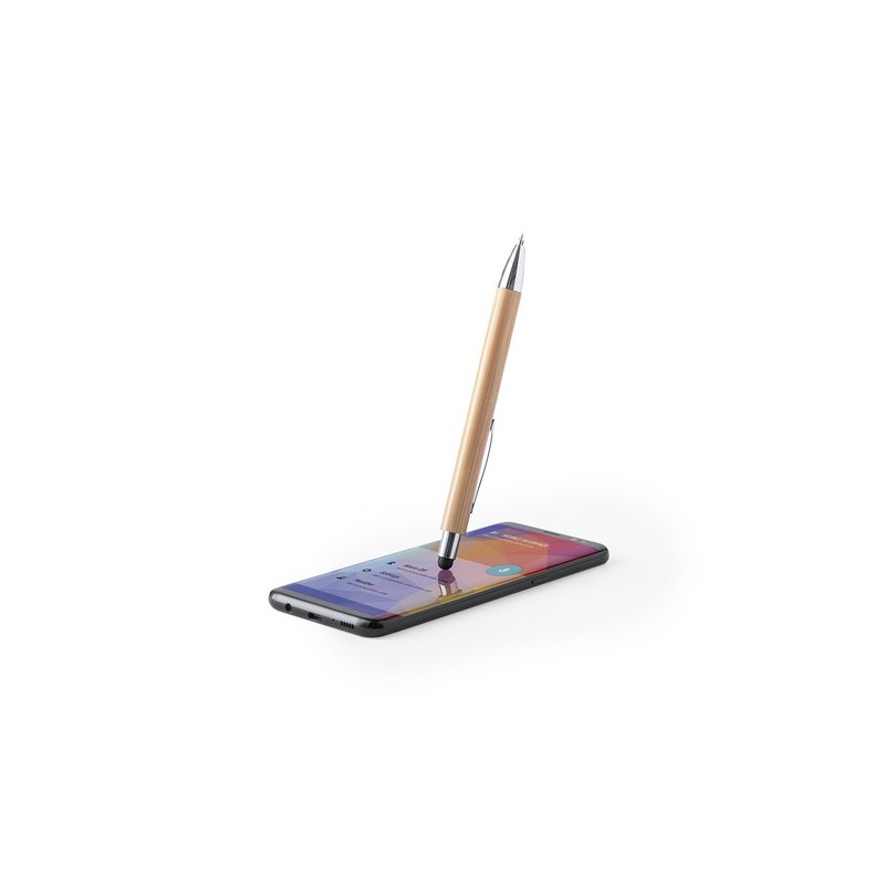 Stylet Bille Personnalisé Multifonction - Zharu Matières : bambou Couleurs : noir impression haute définition
