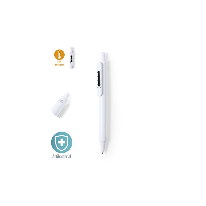 Stylo Antibactérien Personnalisé Confort Hygiène - Doret Couleurs : blanc personnalisable avec votre logo