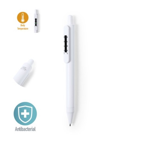 Stylo Antibactérien Personnalisé Confort Hygiène - Doret Couleurs : blanc personnalisable avec votre logo