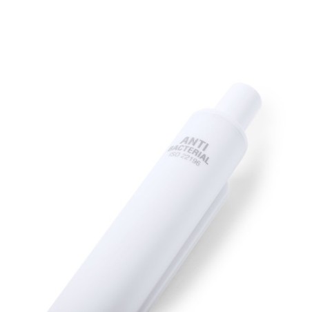 Stylo Antibactérien Personnalisé Confort Hygiène - Doret Couleurs : blanc marquage laser ultra précis