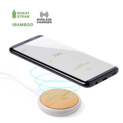 Chargeur Éco-responsable Sans Fil Personnalisé 10W - Fiore Matières : ABS Couleurs : naturel 2