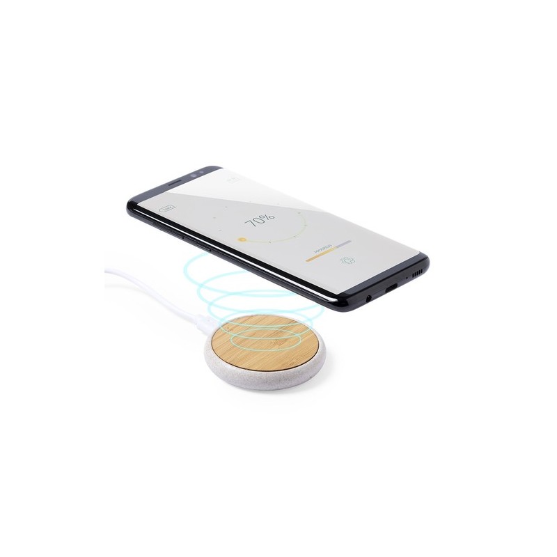 Chargeur Éco-responsable Sans Fil Personnalisé 10W - Fiore Matières : ABS Couleurs : naturel impression haute définition