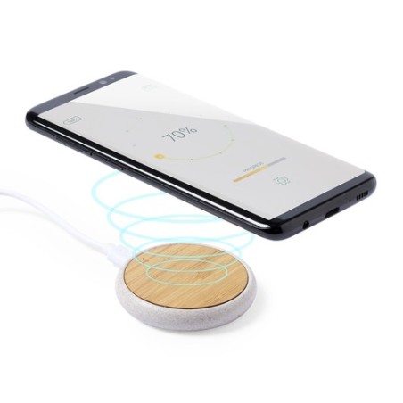 Chargeur Éco-responsable Sans Fil Personnalisé 10W - Fiore Matières : ABS Couleurs : naturel impression haute définition