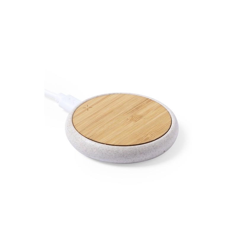 Chargeur Éco-responsable Sans Fil Personnalisé 10W - Fiore Matières : ABS Couleurs : naturel marquage laser ultra précis