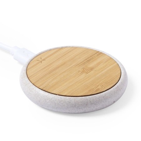 Chargeur Éco-responsable Sans Fil Personnalisé 10W - Fiore Matières : ABS Couleurs : naturel marquage laser ultra précis