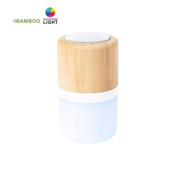 Haut-Parleur Bluetooth Éco-responsable et Personnalisé avec LED Pas Cher - Kevil Matières : bambou