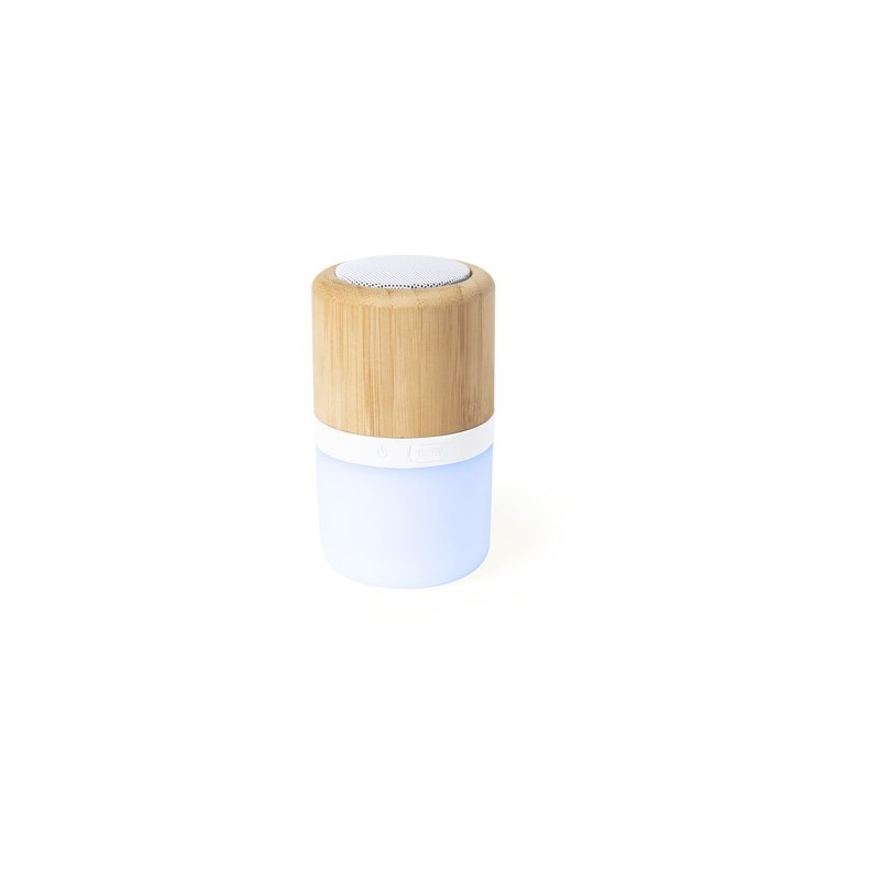 Haut-Parleur Bluetooth Éco-responsable et Personnalisé avec LED Pas Cher - Kevil Matières : bambou cadeau entreprise pas cher