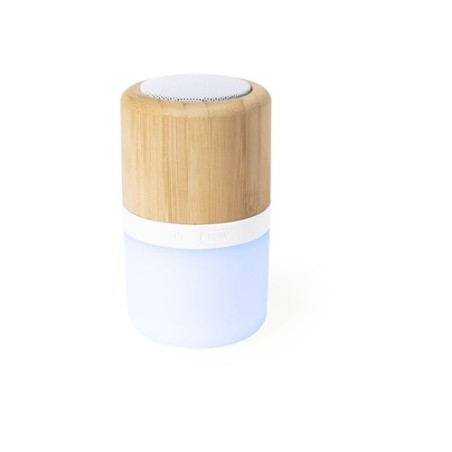 Haut-Parleur Bluetooth Éco-responsable et Personnalisé avec LED Pas Cher - Kevil Matières : bambou cadeau entreprise pas cher
