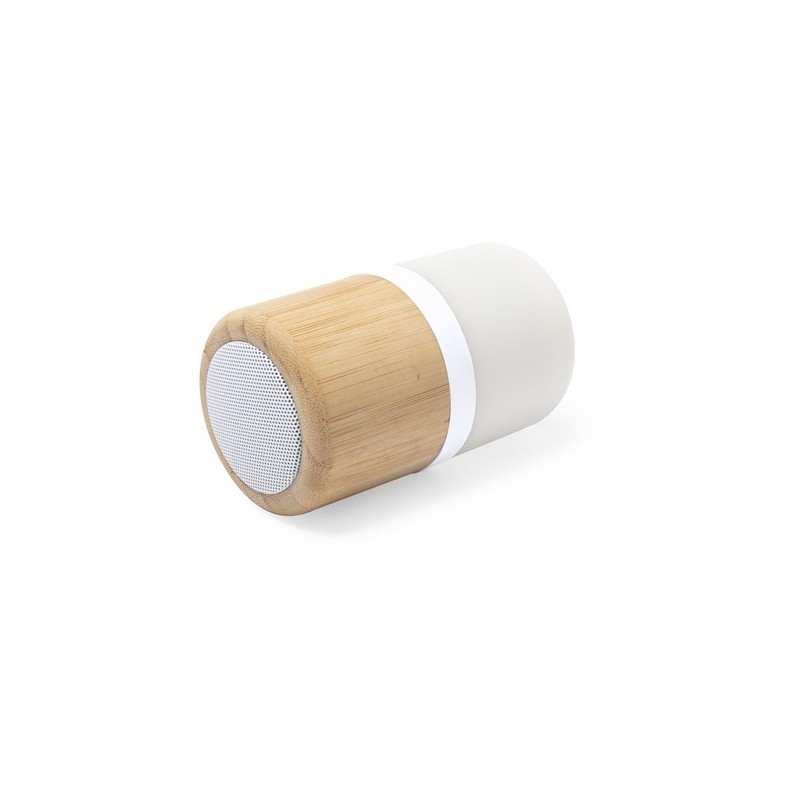 Haut-Parleur Bluetooth Éco-responsable et Personnalisé avec LED Pas Cher - Kevil Matières : bambou goodies publicitaire événemen