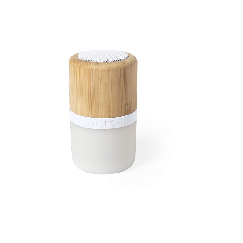 Haut-Parleur Bluetooth Éco-responsable et Personnalisé avec LED Pas Cher - Kevil Matières : bambou cadeau collaborateur premium