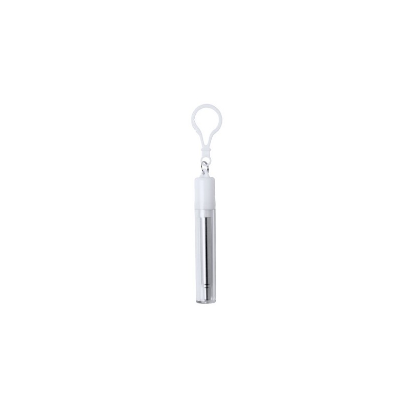 Paille réutilisable  personnalisée - Timex Matières : silicone Couleurs : blanc