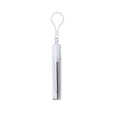 Paille réutilisable  personnalisée - Timex Matières : silicone Couleurs : blanc