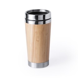 Mug Isotherme Éco-responsable Personnalisé - Verre Thermique Ariston Matières : bambou 2