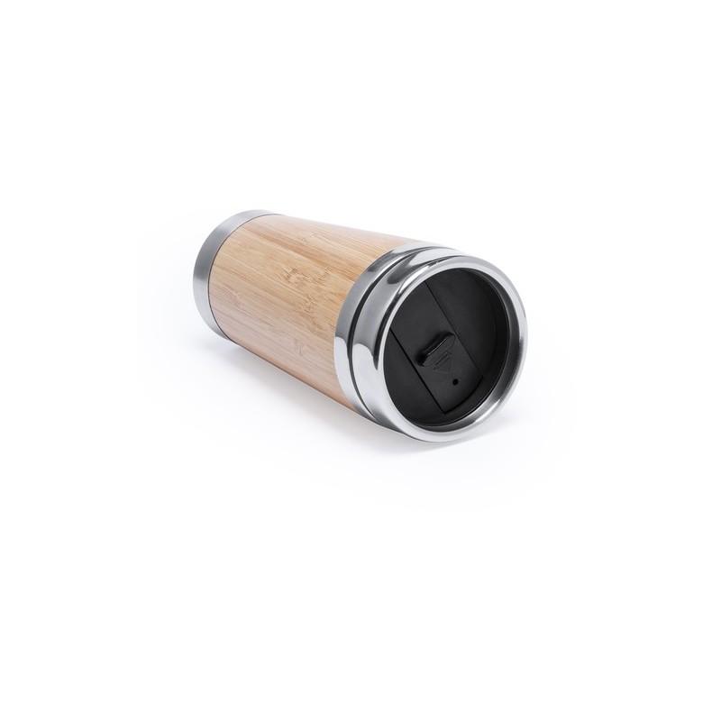 Mug Isotherme Éco-responsable Personnalisé - Verre Thermique Ariston Matières : bambou cadeau entreprise pas cher