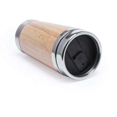 Mug Isotherme Éco-responsable Personnalisé - Verre Thermique Ariston Matières : bambou cadeau entreprise pas cher