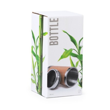 Mug Isotherme Éco-responsable Personnalisé - Verre Thermique Ariston Matières : bambou livraison express 24h 48h