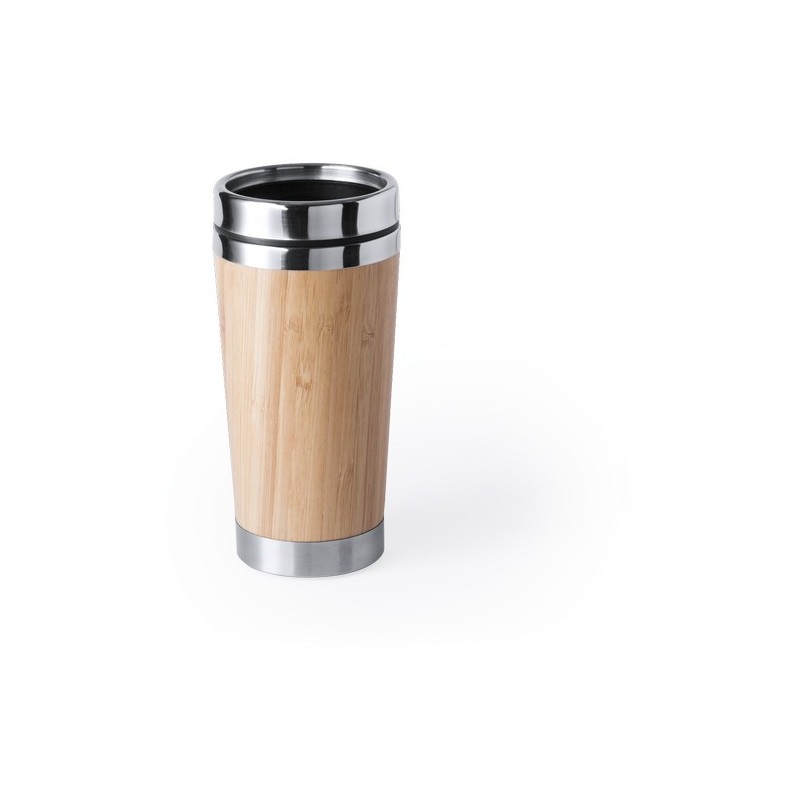 Mug Isotherme Éco-responsable Personnalisé - Verre Thermique Ariston Matières : bambou cadeau collaborateur premium