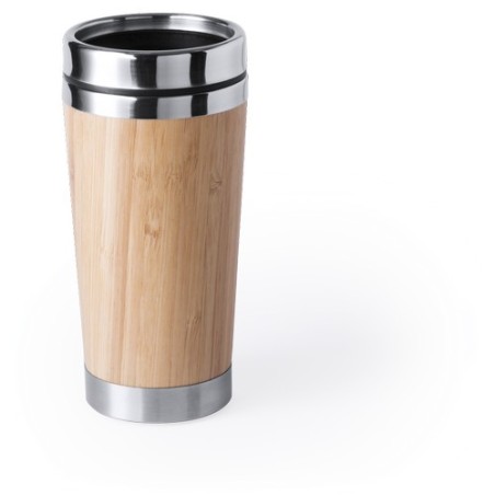 Mug Isotherme Éco-responsable Personnalisé - Verre Thermique Ariston Matières : bambou cadeau collaborateur premium