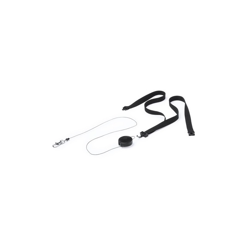 Lanyard Personnalisé Éco-responsable Idéal pour Événements et Séminaires Lemer Matières : polyester Couleurs : noir livraison ex