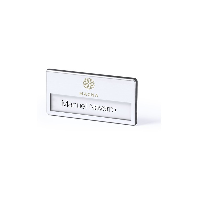 Badge Publicitaire Sur Mesure - Upsin Couleurs : argenté