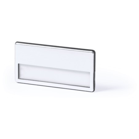 Badge Publicitaire Sur Mesure - Upsin Couleurs : argenté marquage laser ultra précis