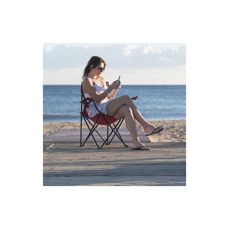 Chaise pliable de jardin personnalisée pas cher - Bonsix Matières : polyester Couleurs : noir personnalisable avec votre logo