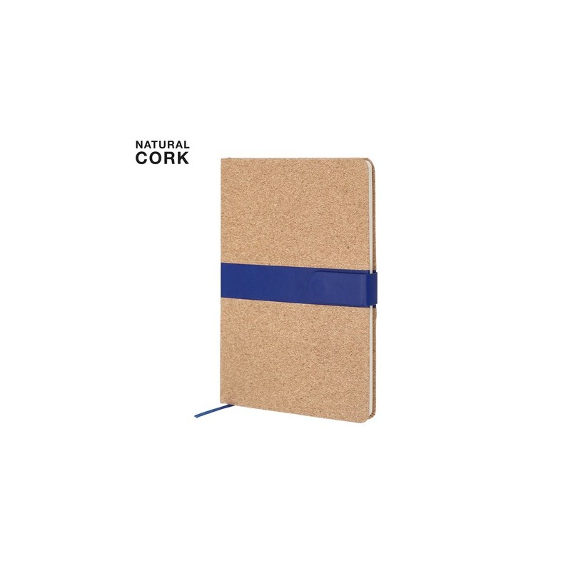 Bloc-notes pas cher personnalisé Cebex Matières : liège Couleurs : bleu marine goodies publicitaire événementiel