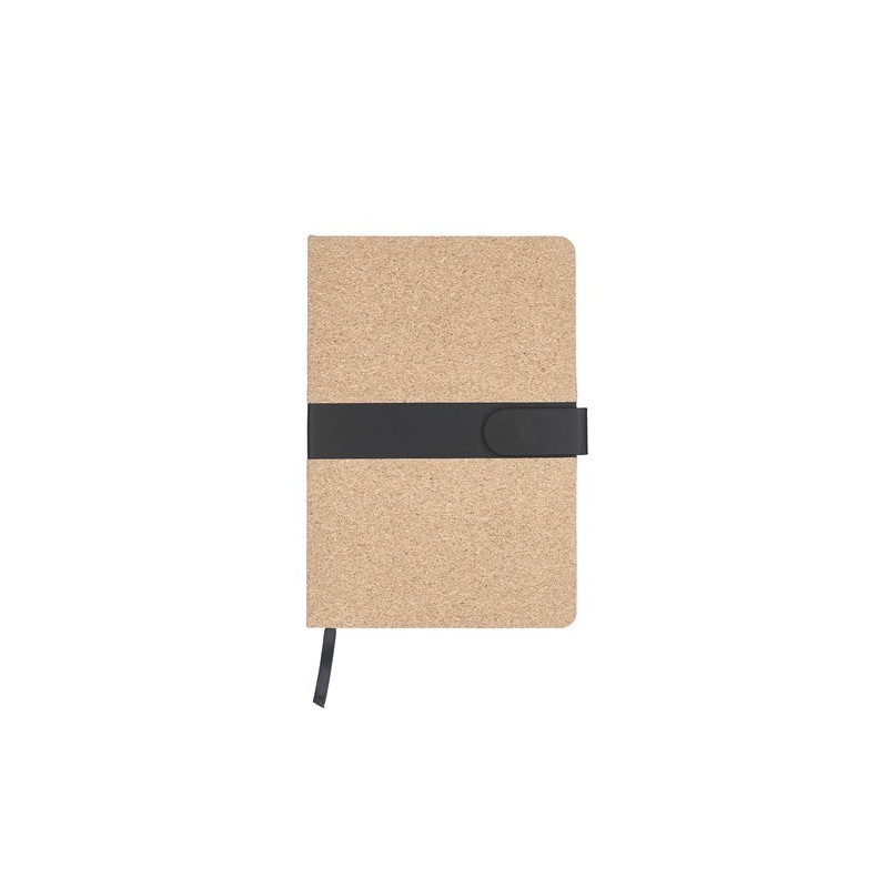 Bloc-notes pas cher personnalisé Cebex Matières : liège Couleurs : bleu marine objet promotionnel éco-responsable