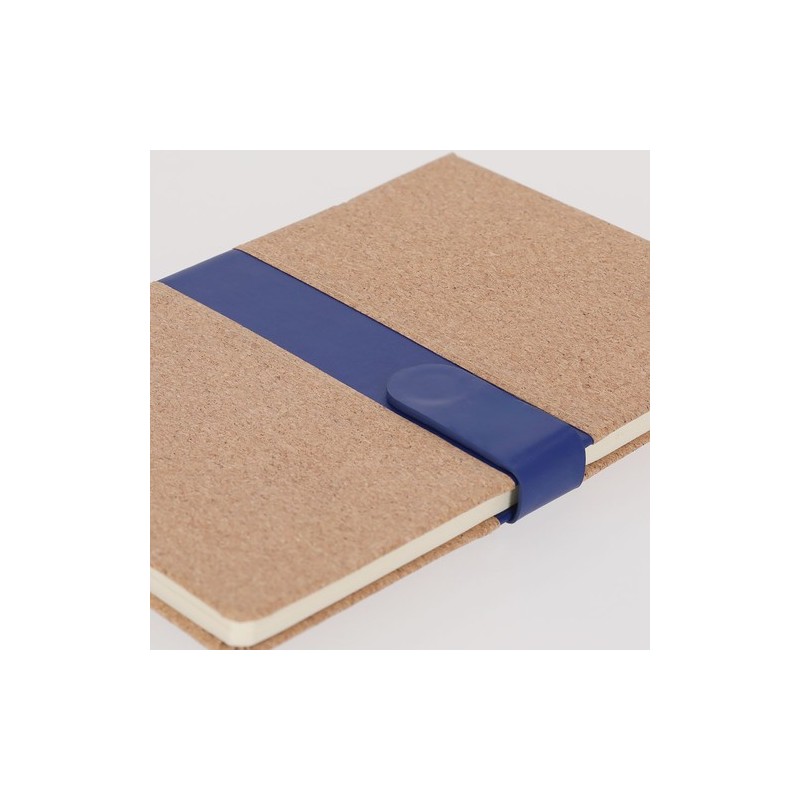 Bloc-notes pas cher personnalisé Cebex Matières : liège Couleurs : bleu marine personnalisation rapide en France