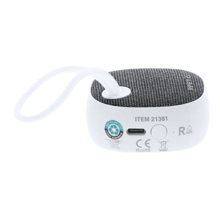 Haut-parleur personnalisé pas cher de Kompec RCS Matières : ABS recyclé Couleurs : blanc impression haute définition
