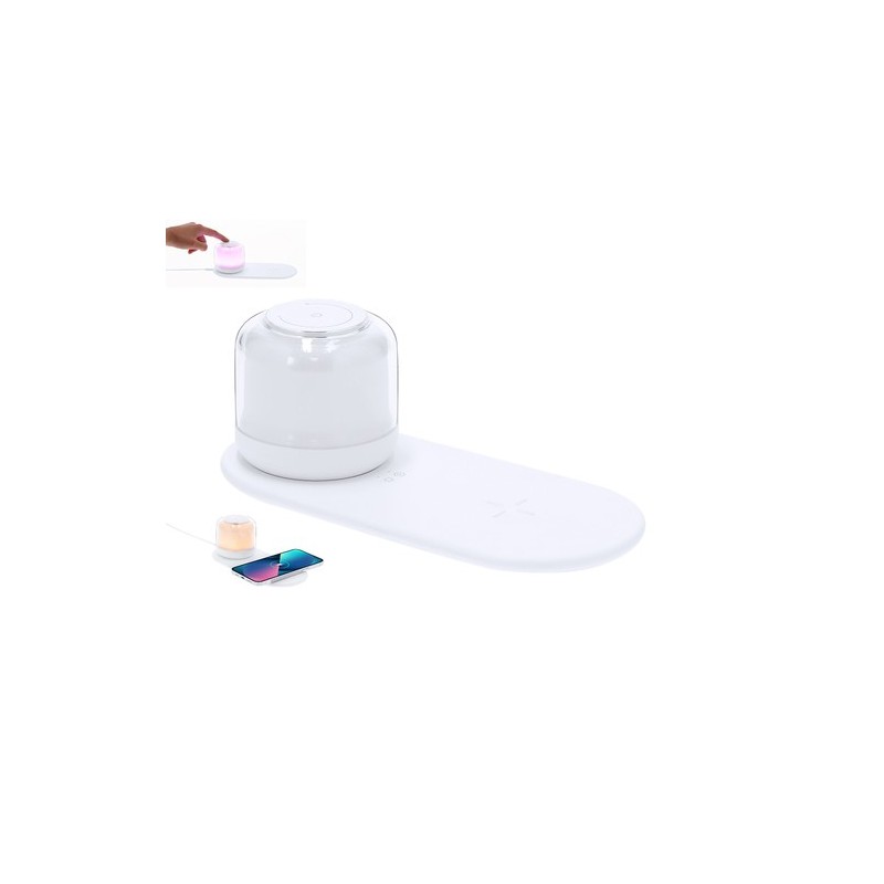 Lampe personnalisée chargeur pas cher Reginal Couleurs : blanc personnalisable avec votre logo