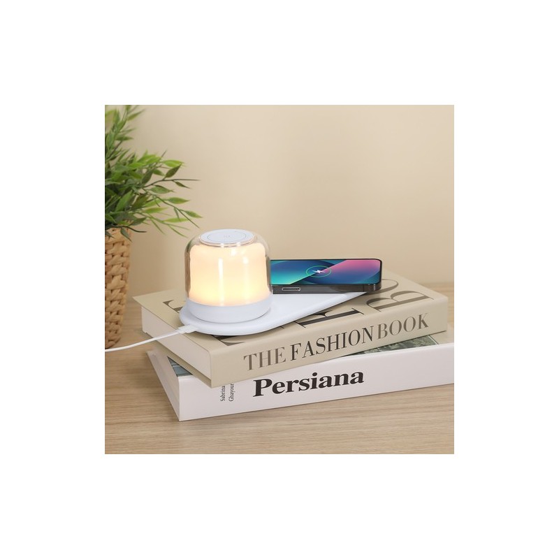Lampe personnalisée chargeur pas cher Reginal Couleurs : blanc cadeau collaborateur premium